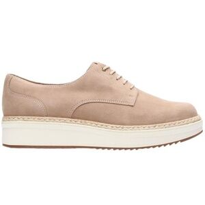 Clarks Suede Platform Oxford Shoes